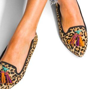 Hushpuppies Leopard Sadie Tassel flat 8.5W